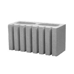 Dorat Al-Makaseb Fluted Concrete Block Size 390*200 Width 100 mm