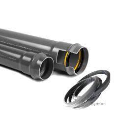 Fabco UPVC With Rubber Rings Pipe for Underground Drainage and Sewer Nominal Size 110 mm Wall Thickness 3.2 mm Weight 1.68 kg/m As Per EN 1401-1 & ISO 4435